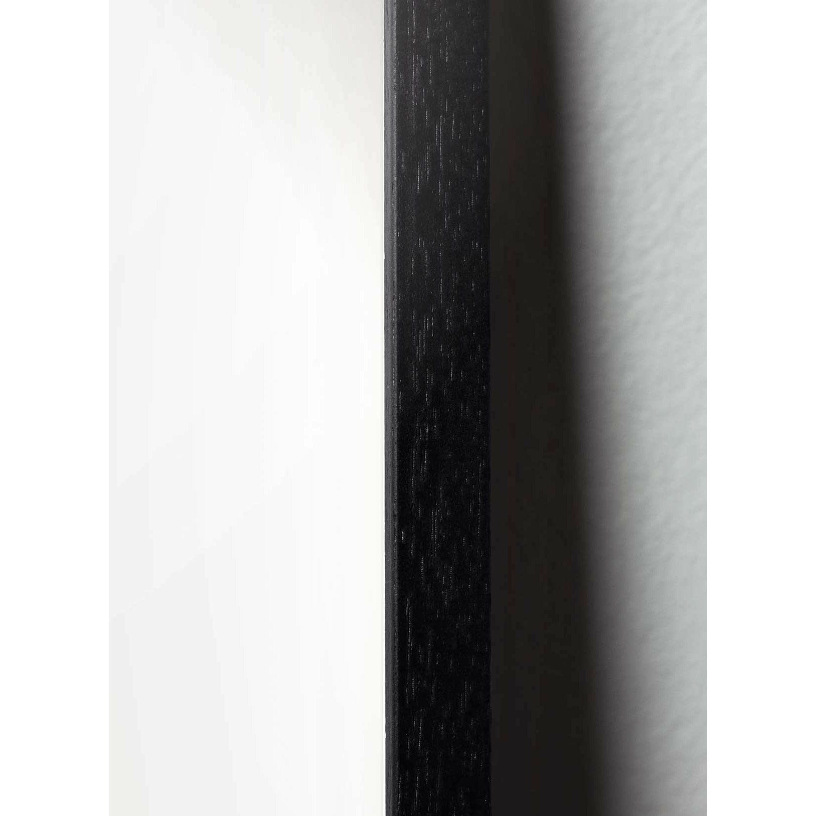 Póster clásico de BrainChild Drop, marco en madera lacada en negro 50x70 cm, fondo de color arena