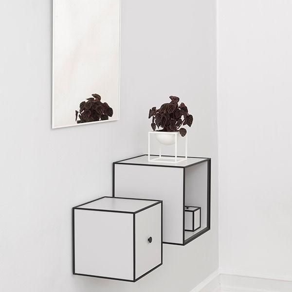 Audo Copenhagen Frame 28 Shelf Module, Light Grey With Door