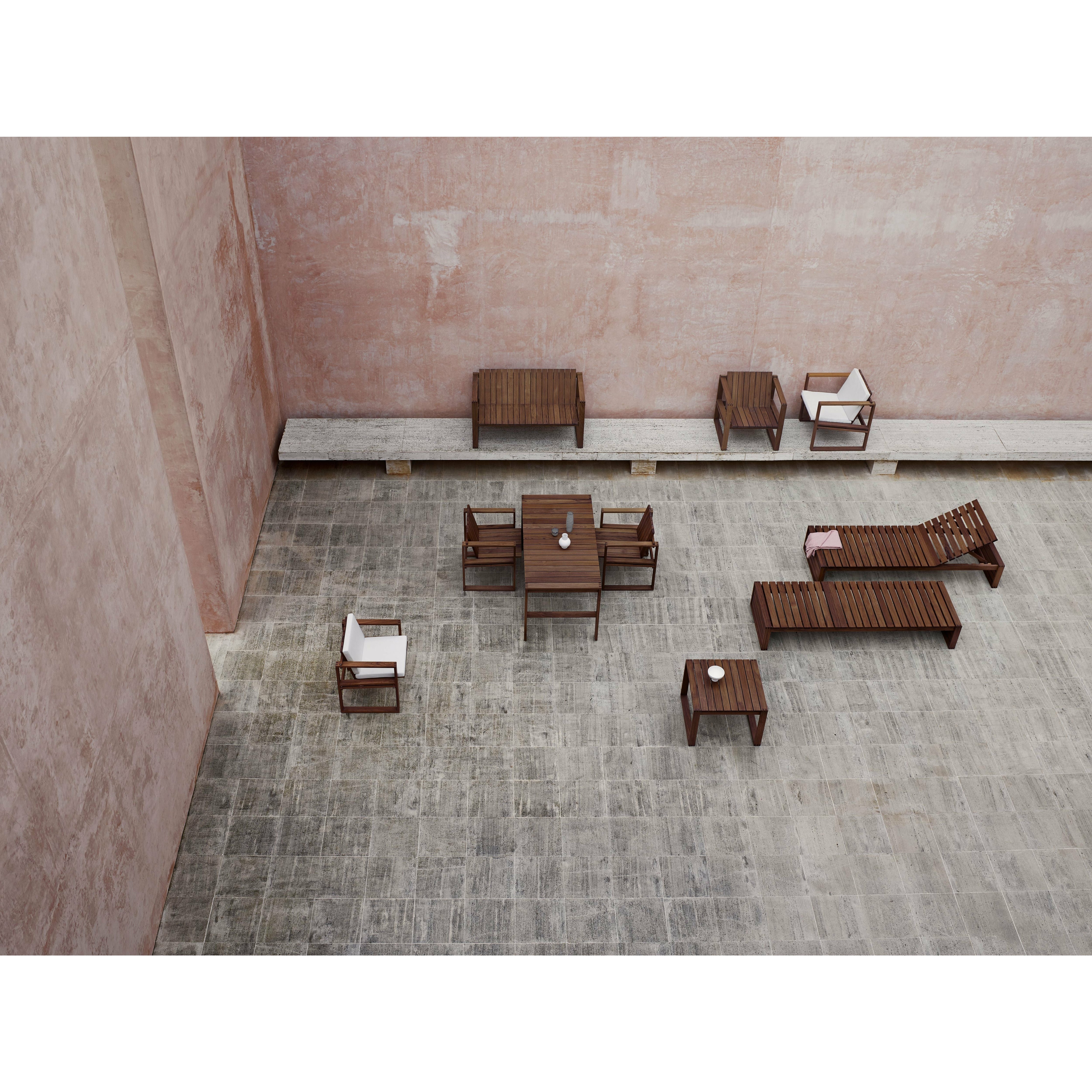 Carl Hansen BK12 -lounge -sohva sisä-/ulkotiloissa, käsittelemätön teak