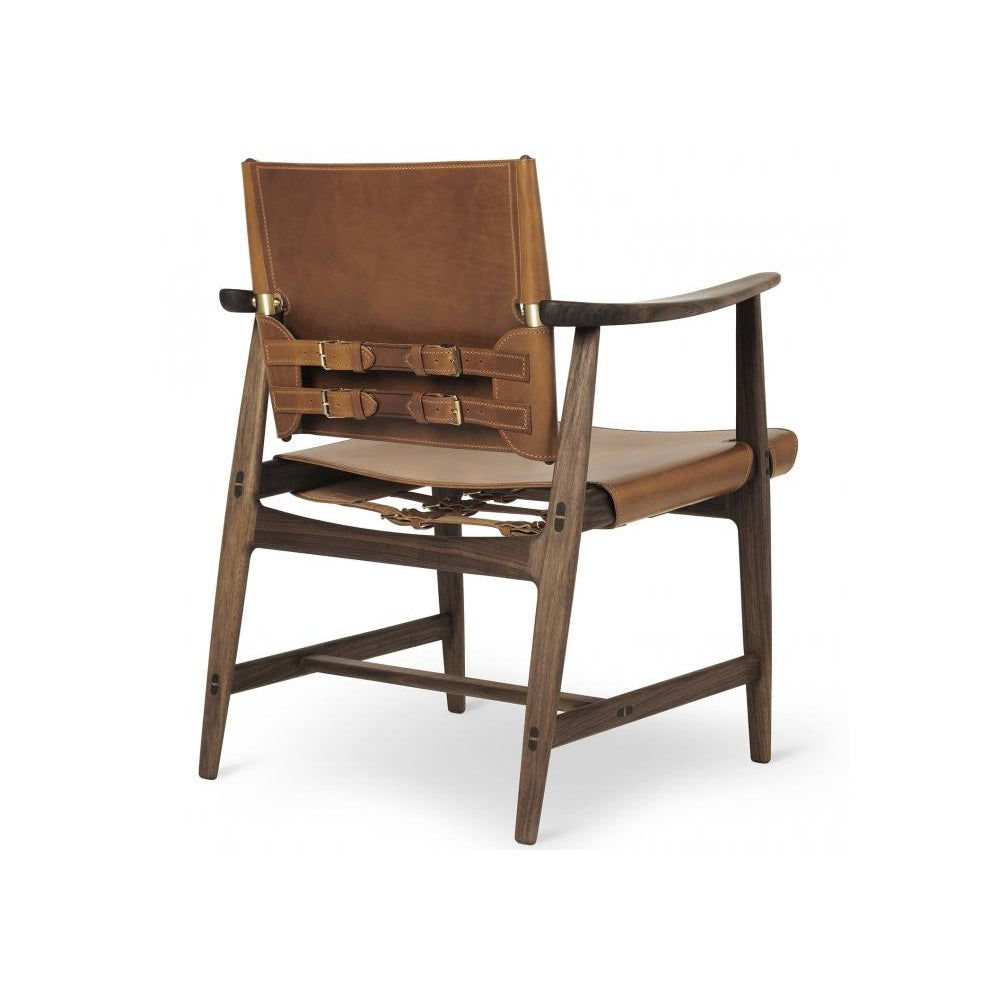 Carl Hansen BM1106 Huntman Chair, Oiled Walnut/Cognac Leather