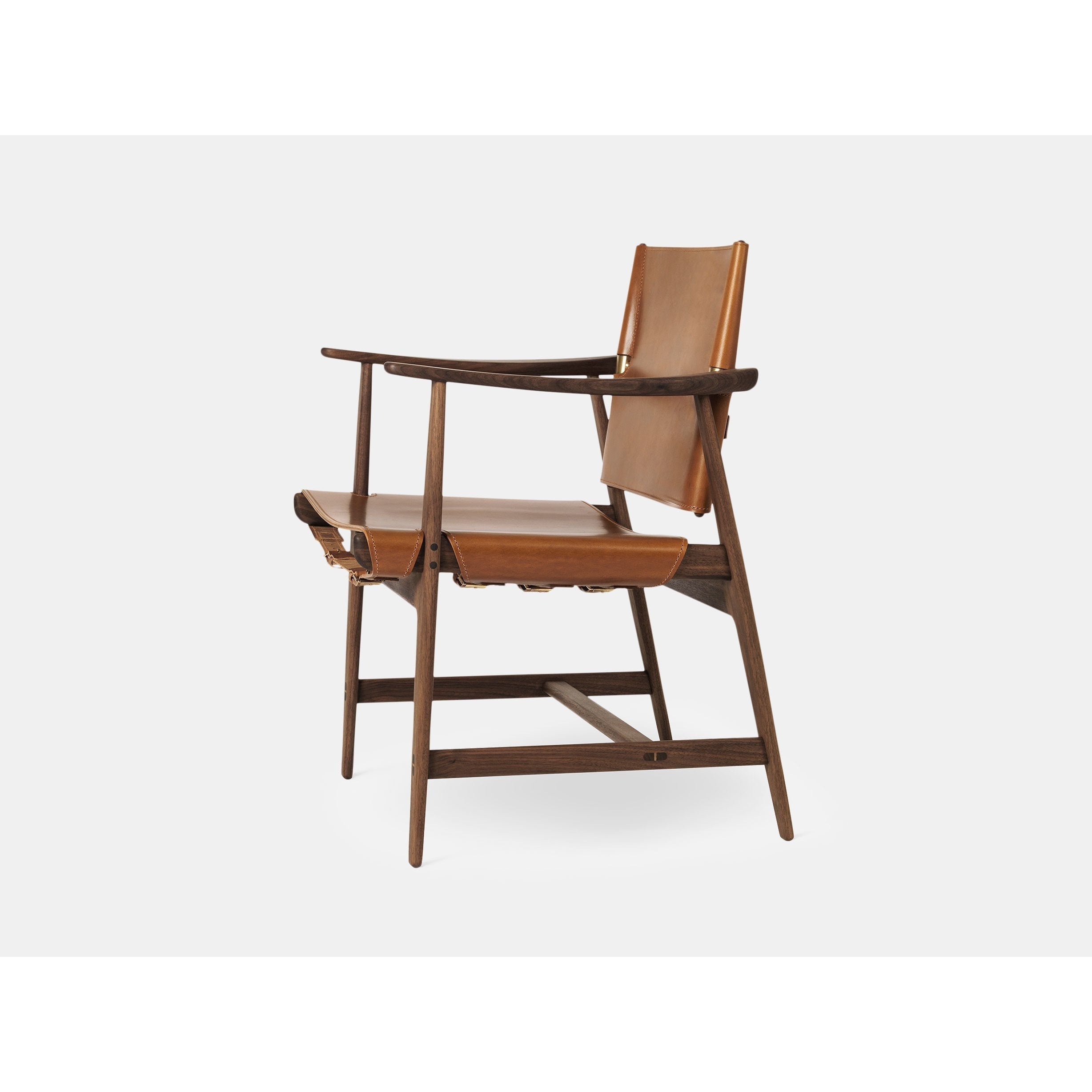 Carl Hansen BM1106 Huntsman -stoel, geolied walnoot/cognac leer