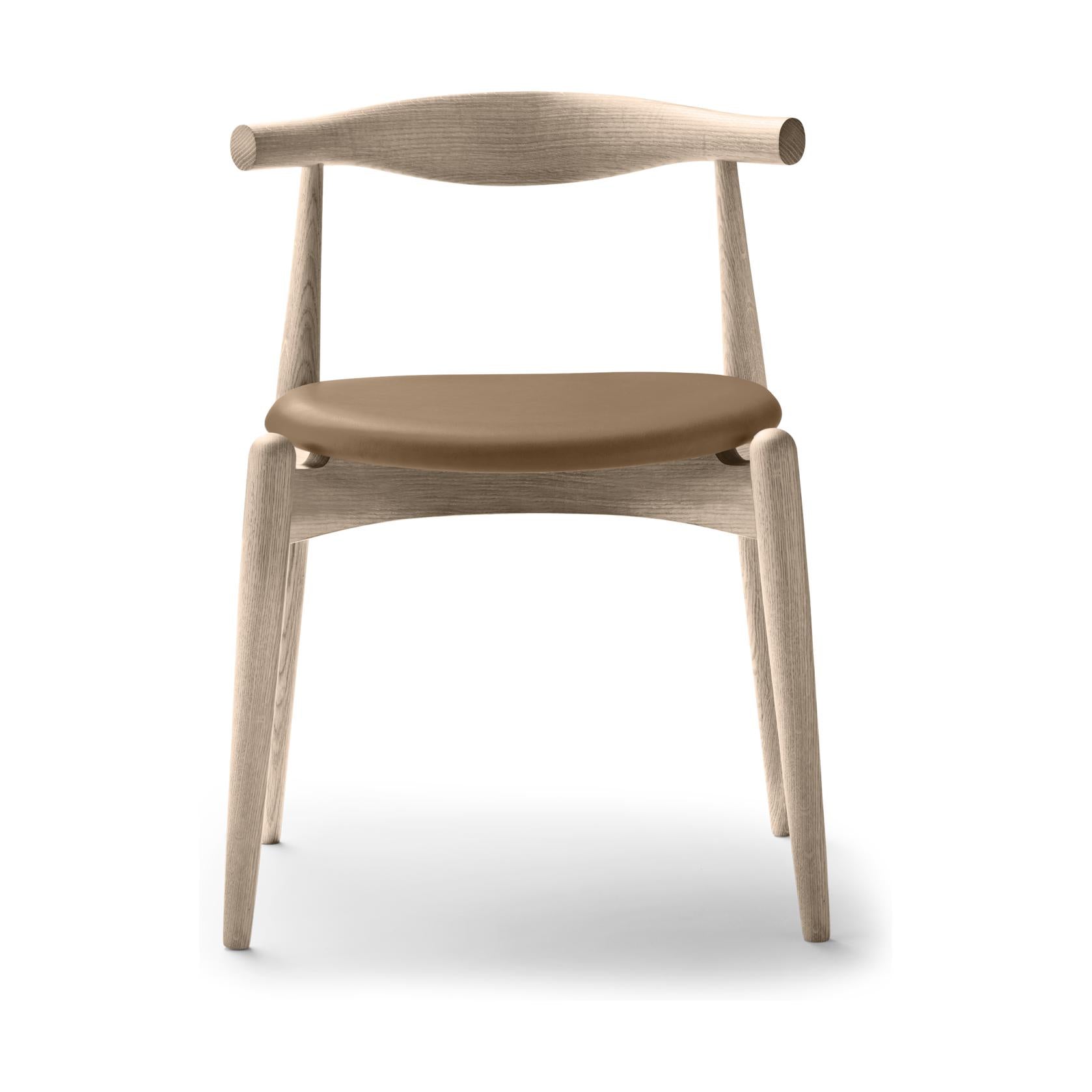 Carl Hansen Ch20 Elbow Chair, Soaped Oak/Light Brown Leather