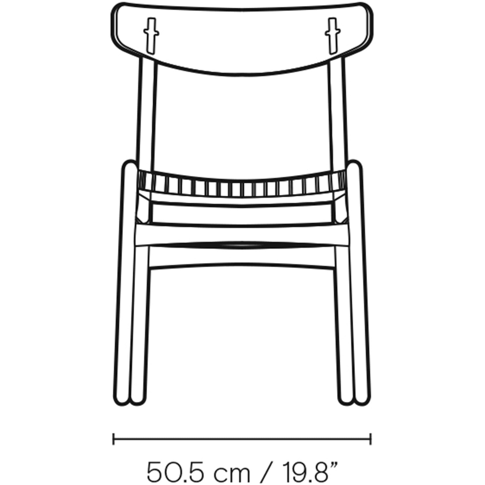 Carl Hansen CH23 -stol, olieret/sort papirledning eg