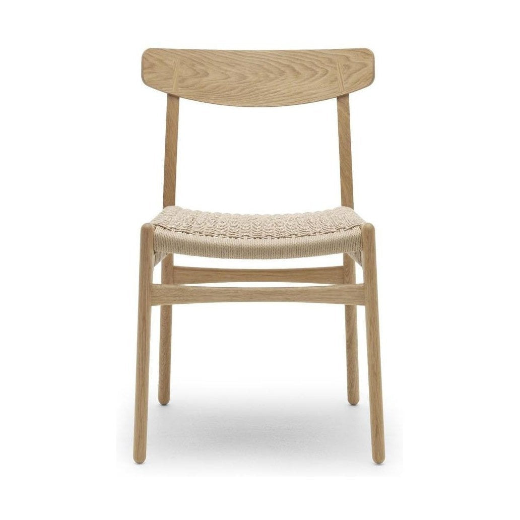 Carl Hansen CH23 -stoel, geolied eiken/natuurlijk koord