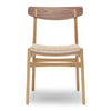卡尔·汉森（Carl Hansen）CH23椅子，上油核桃/天然绳/橡木椅框架