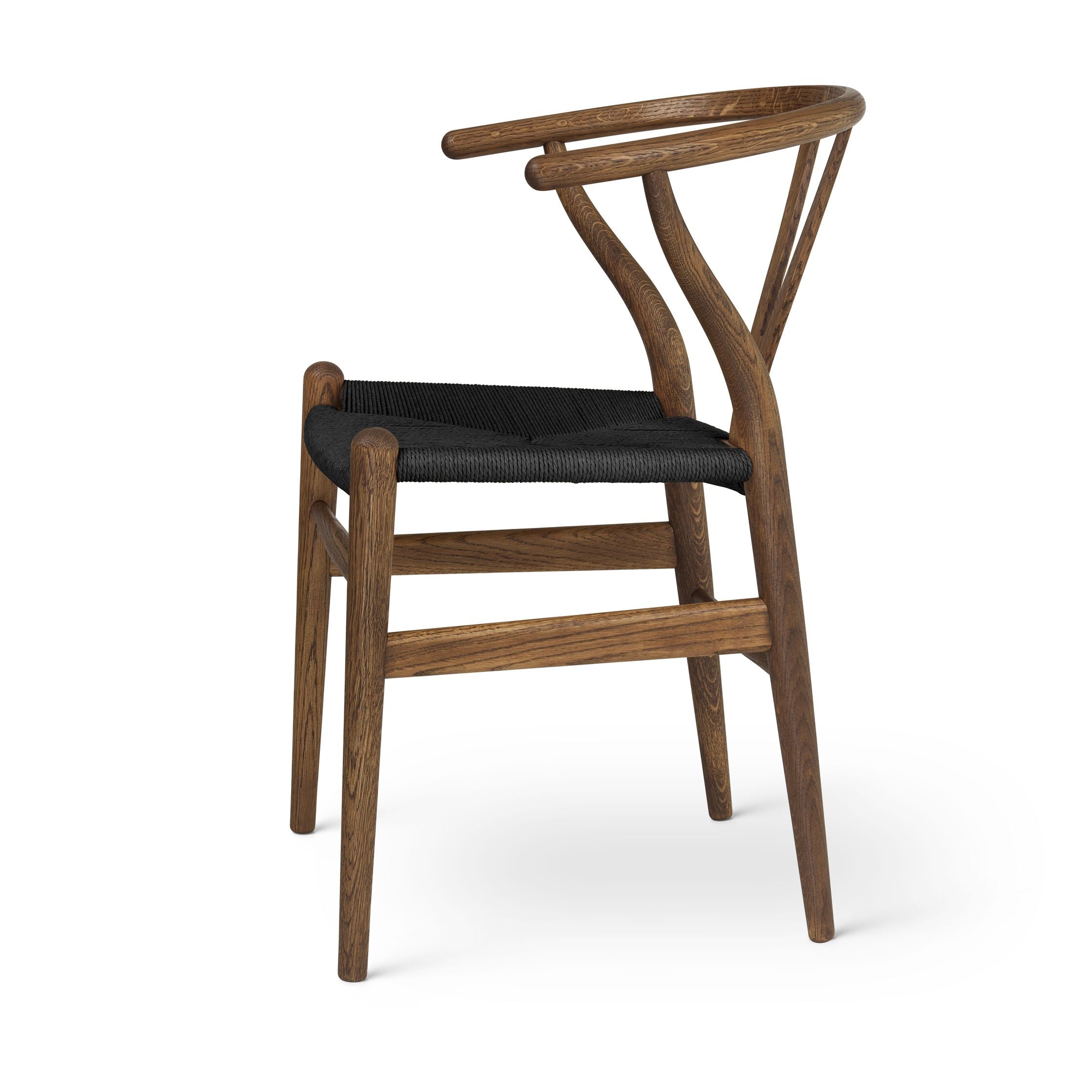 Carl Hansen Ch24 Wishbone Chair Oak Smoke Colored Oil, Black Paper Cord