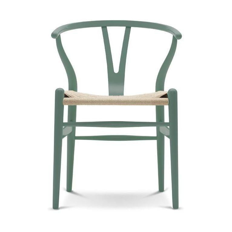 Carl Hansen Chaise CH24 Y chaise cordon en papier naturel, hêtre / vert à l'essence