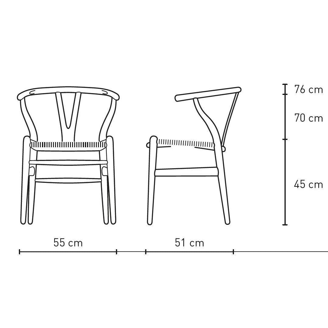 Cordón natural de silla de espíritu de Carl Hansen CH24, cereza engrasada