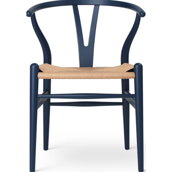 Carl Hansen CH24 Wishbone Chair Beech Special Edition, Cordon naturel / Bleu doux