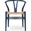 Carl Hansen CH24 Wishbone Chair Beech Special Edition, Naturkabel/Weichblau