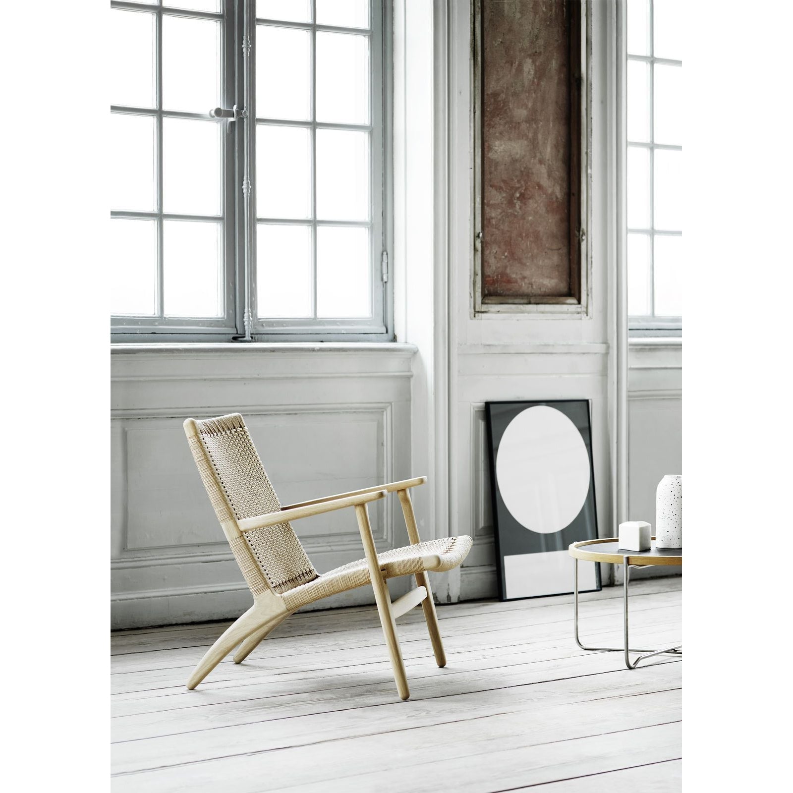 Carl Hansen Ch25 Lounge Chair, Soaped Oak/Natural