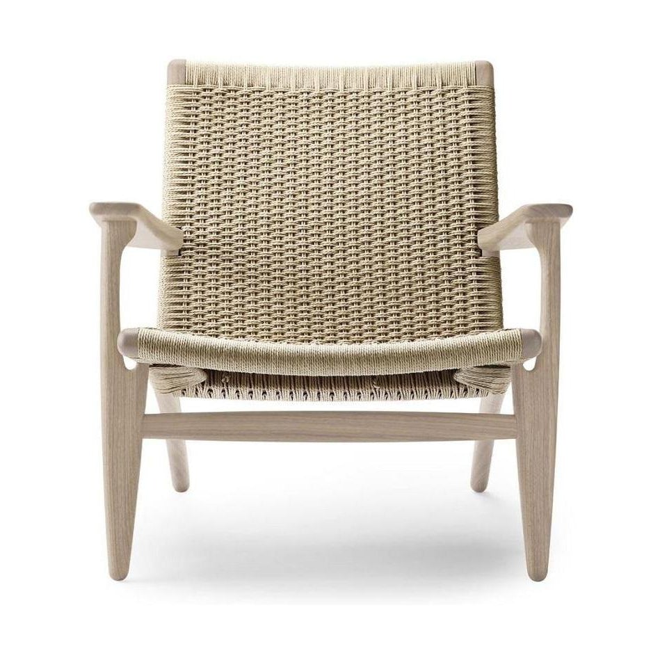 Carl Hansen Ch25 Lounge Chair, Soaped Oak/Natural