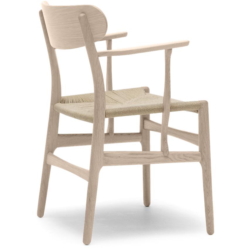 Carl Hansen CH26 stoel, eiken zeep/natuurlijk koord