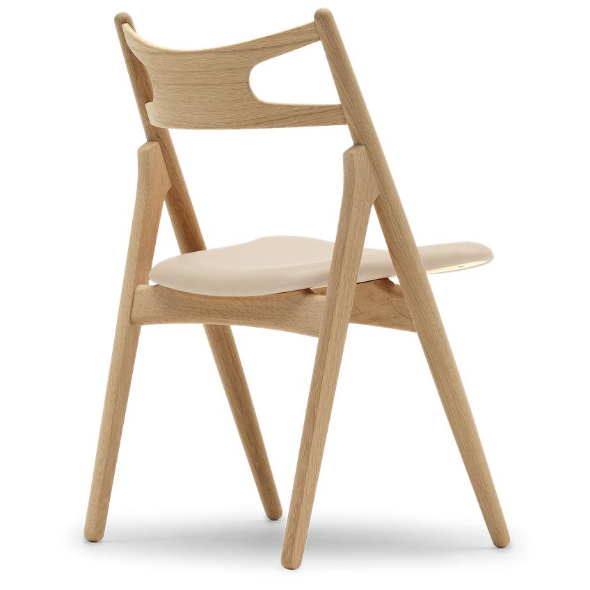 Carl Hansen CH29 P stol, olieret eg/beige læder
