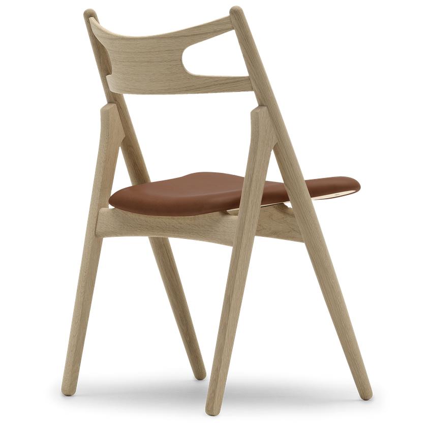 卡尔·汉森（Carl Hansen）CH29 P椅，肥皂/棕色皮革