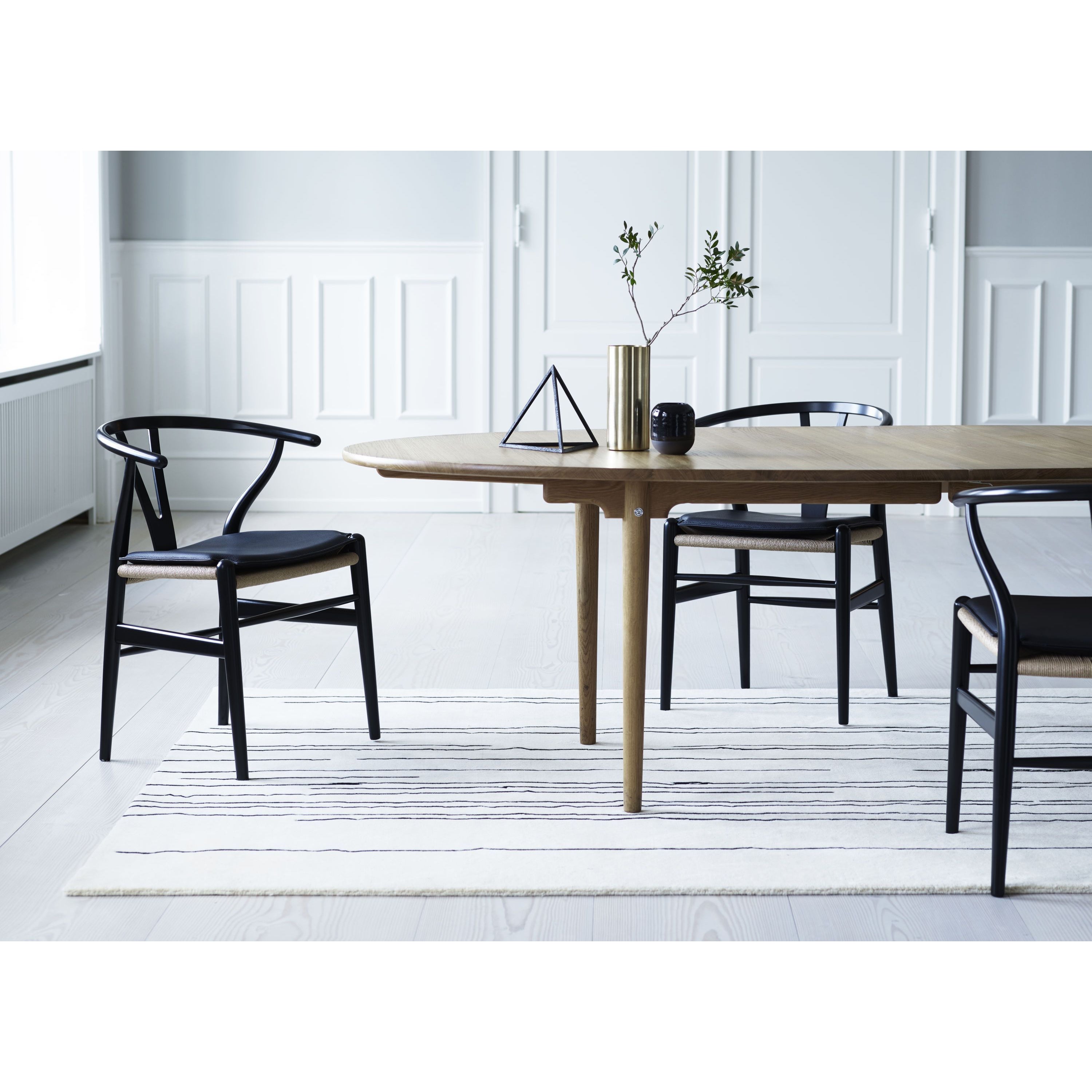 Carl Hansen CH339 Table à manger sans haut supplémentaire, chêne huilé blanc