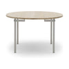 卡尔·汉森（Carl Hansen）CH388餐桌不锈钢不带其他盘子，白色油橡木