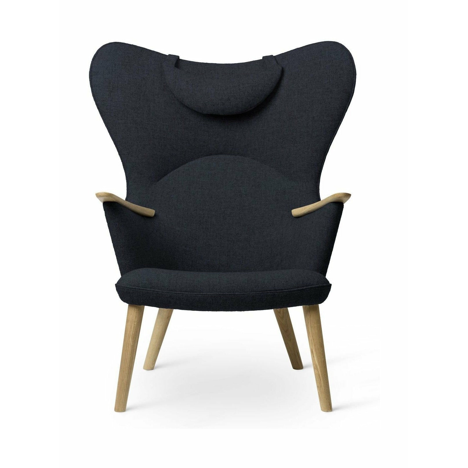 Carl Hansen Ch78 Mama Bear Lounge Chair, Eiche geölt/Blau Fiord 0782