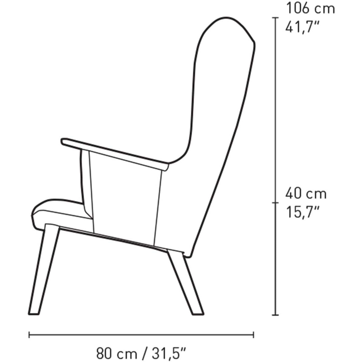 Carl Hansen Ch78 Mama Bear Lounge Chair, Oak Soap / Black Fiord 0191