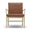 卡尔·汉森（Carl Hansen）OW149殖民椅子，肥皂/深棕色皮革