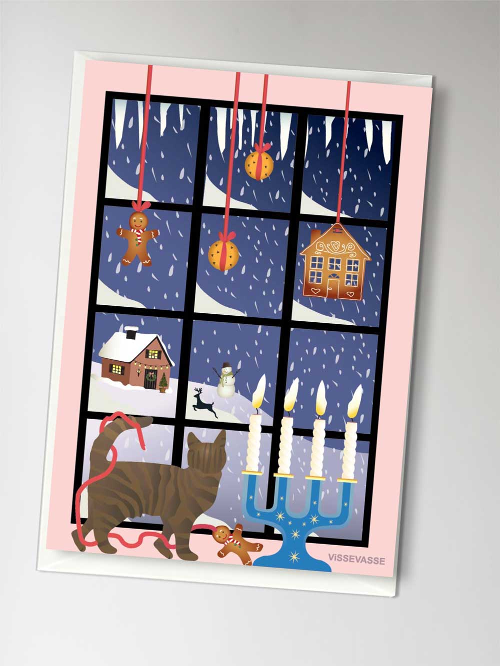 Vissevasse Weihnachtsfenstergrußkarte A7