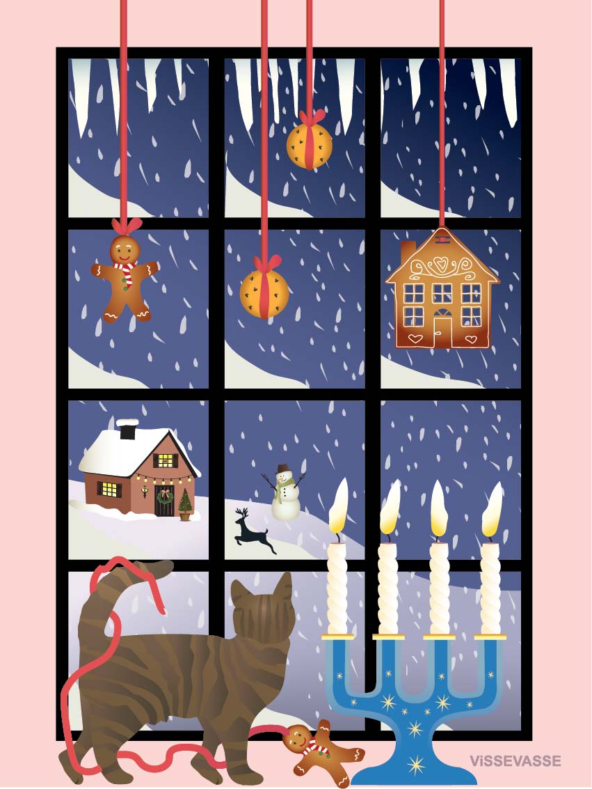 Vissevasse Weihnachtsfenstergrußkarte A7