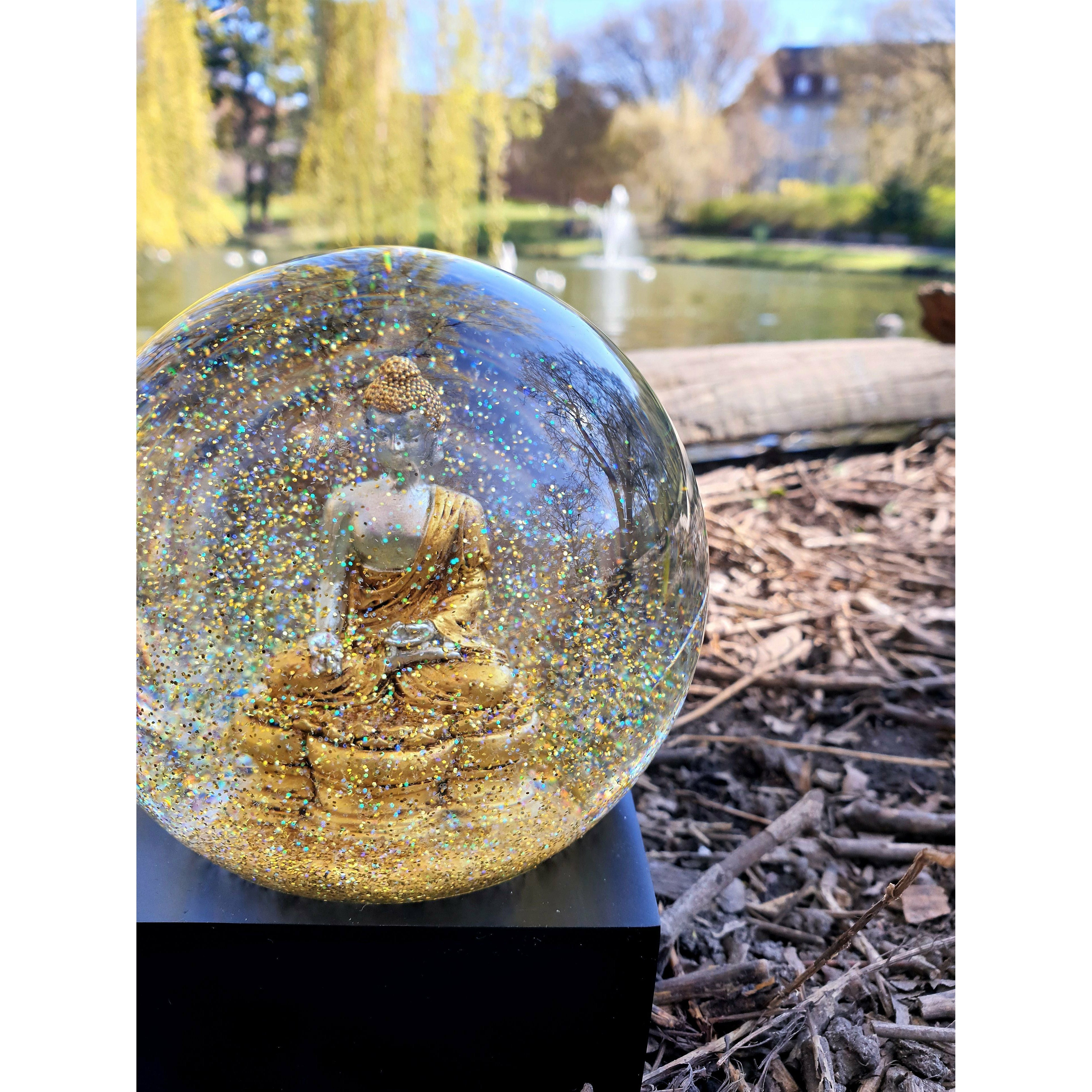 Kule snø globes Buddha Gold