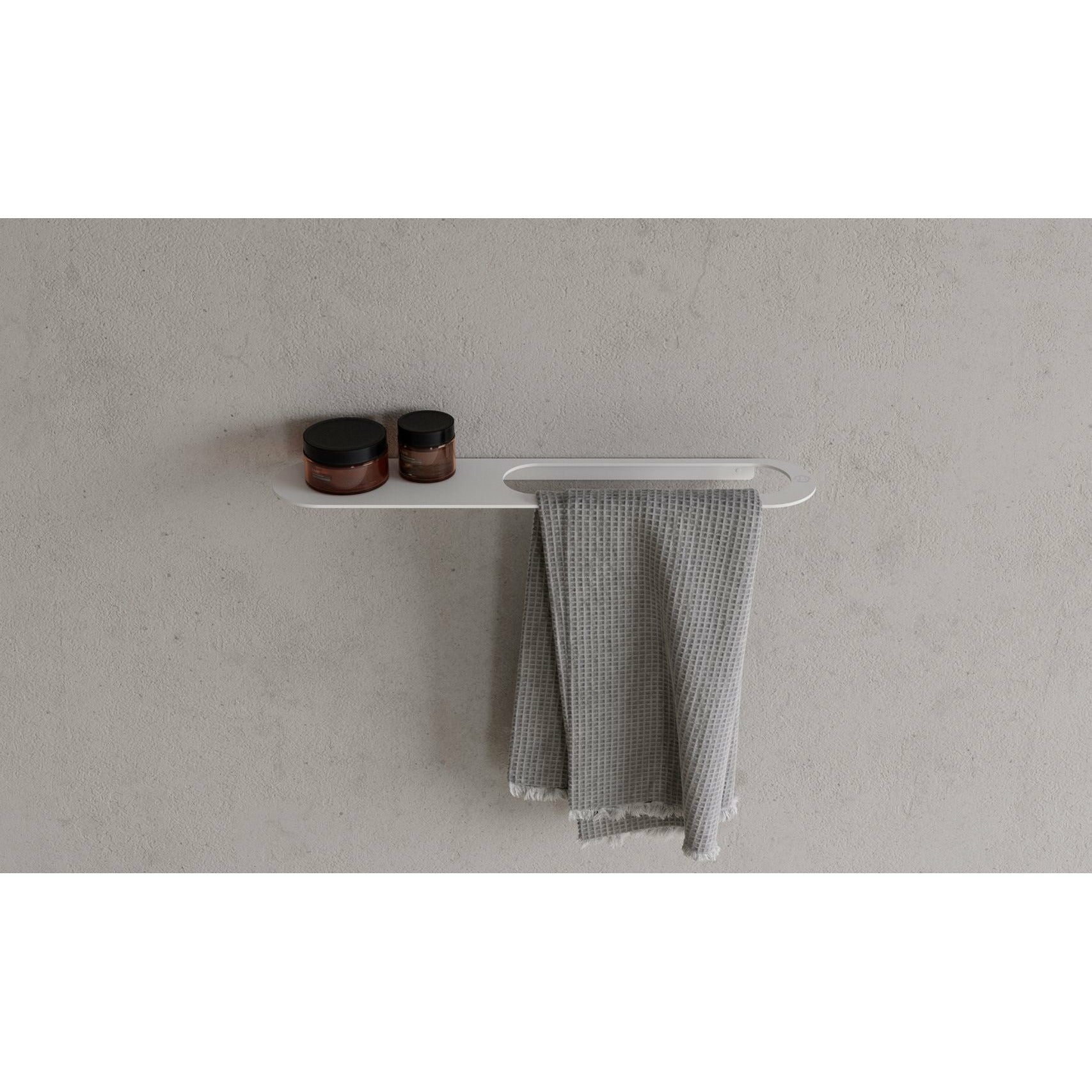Copenhagen Bath CB 100 håndklædeholder med hylde, Mat hvid