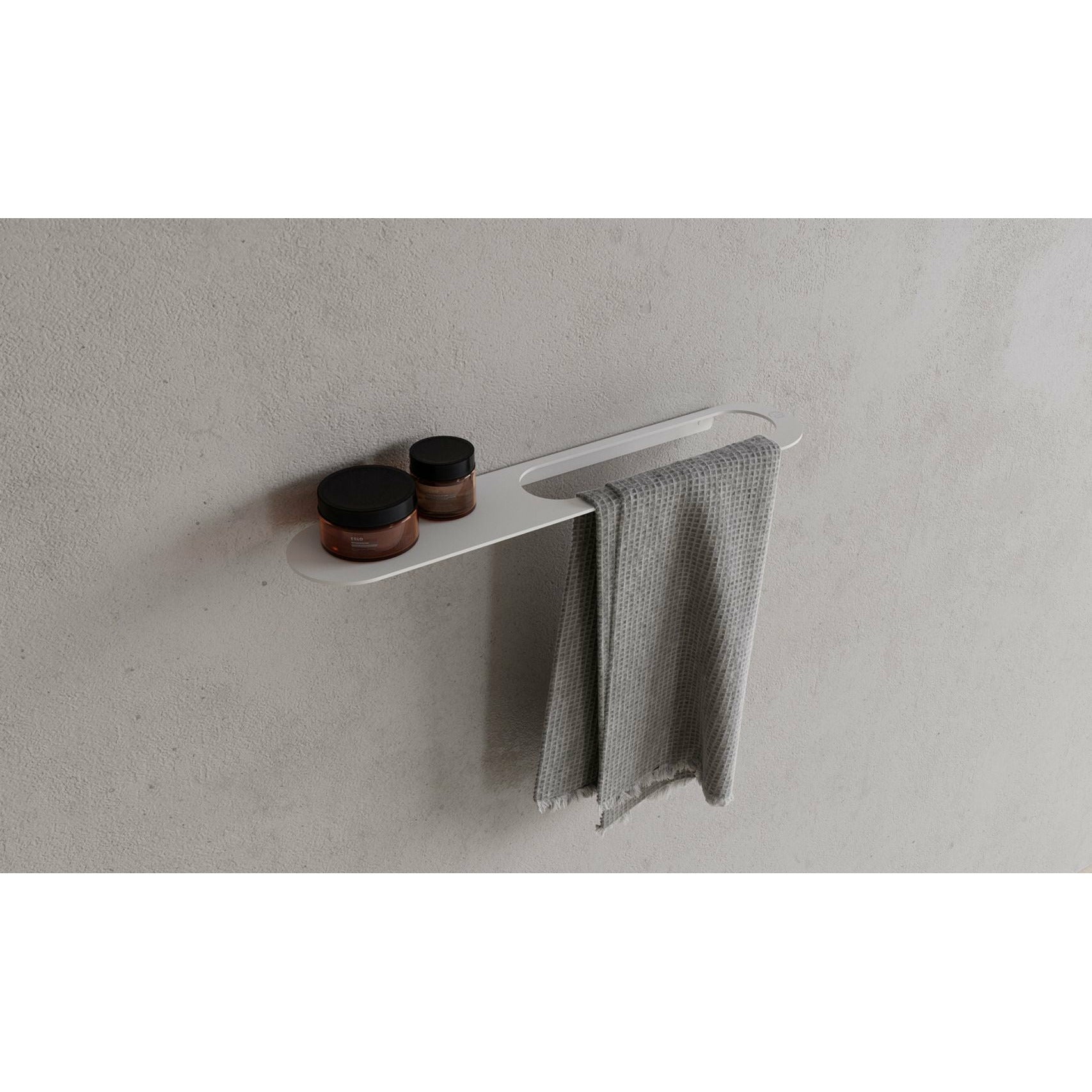 Copenhagen Bath Porte-serviette CB 100 avec étagère, tapis blanc