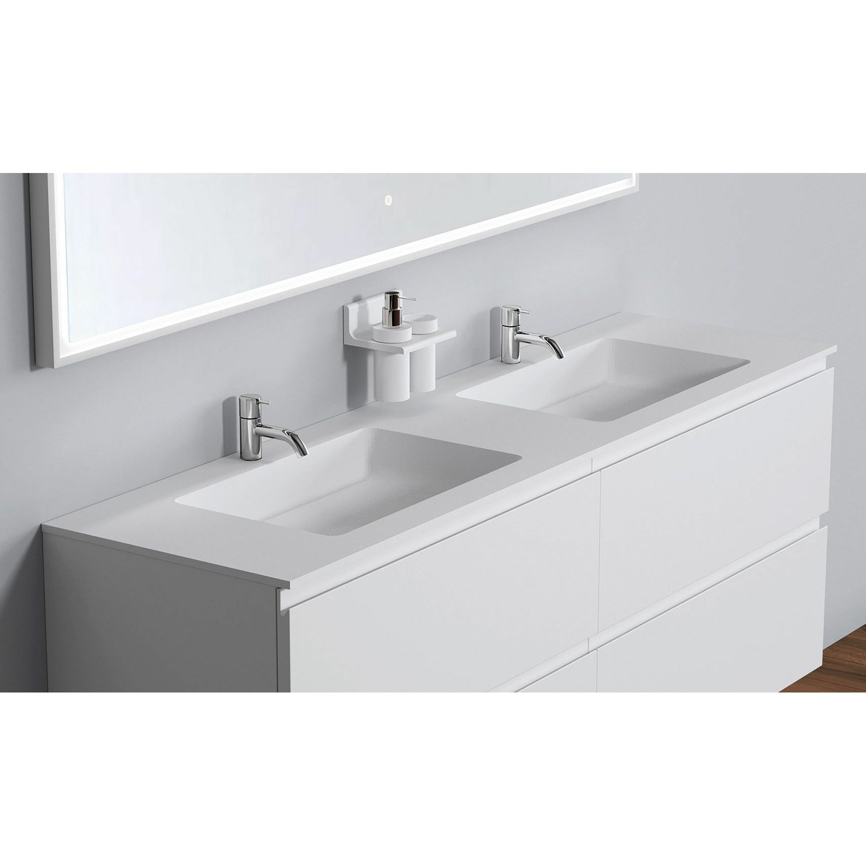 哥本哈根浴室Romsø双洗手盆，L160厘米