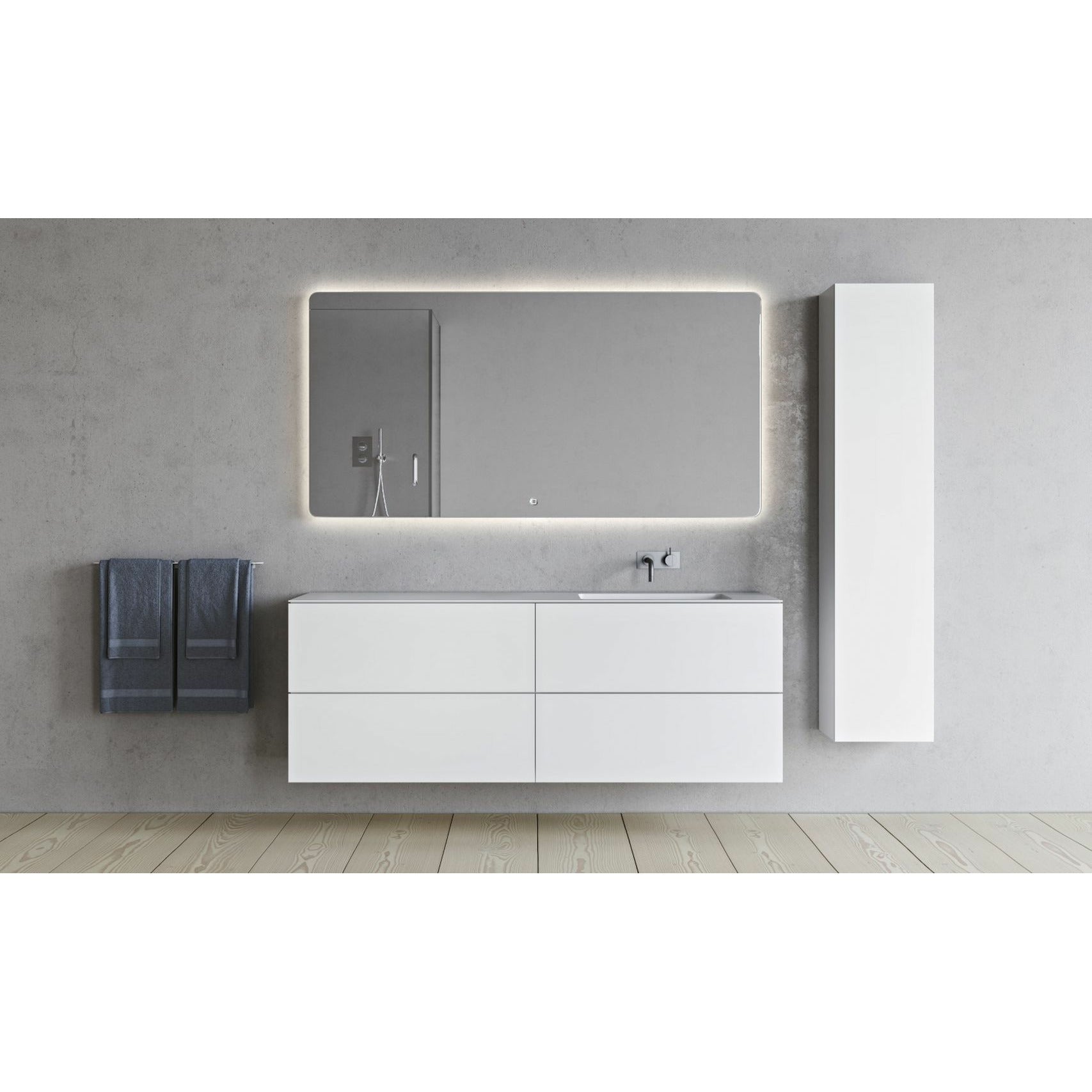 Copenhagen Bath Sq2 Double Cabinet With Right Washing, L160 Cm