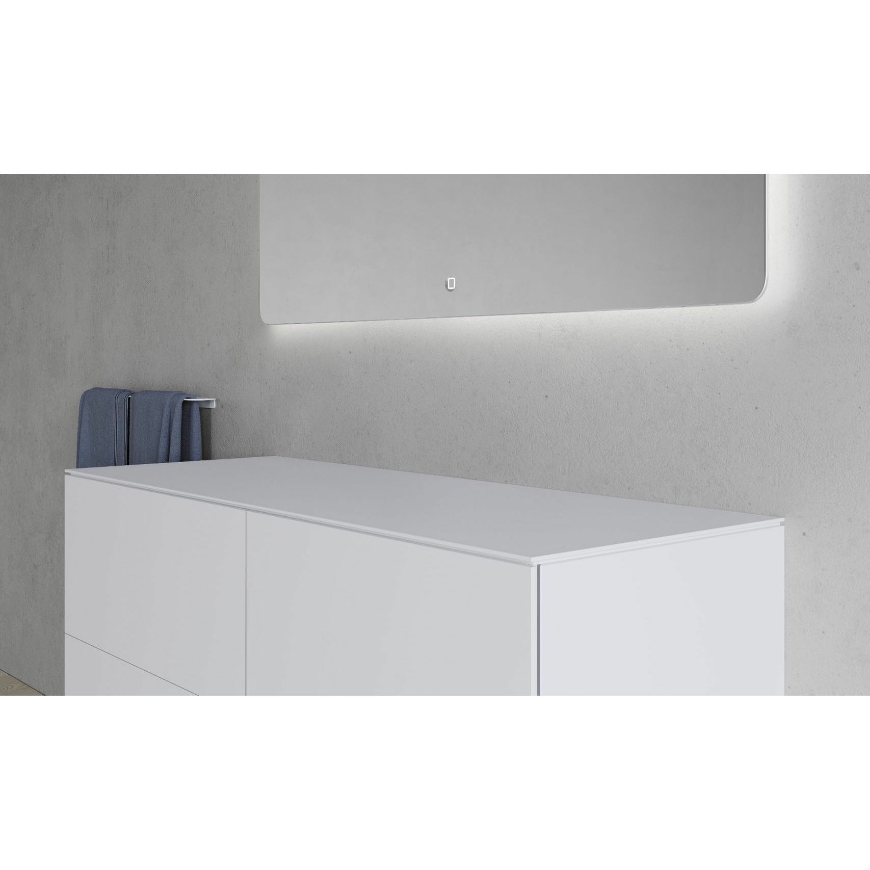 Copenhagen Bath Armoire double SQ2 avec comptoir, L120 cm