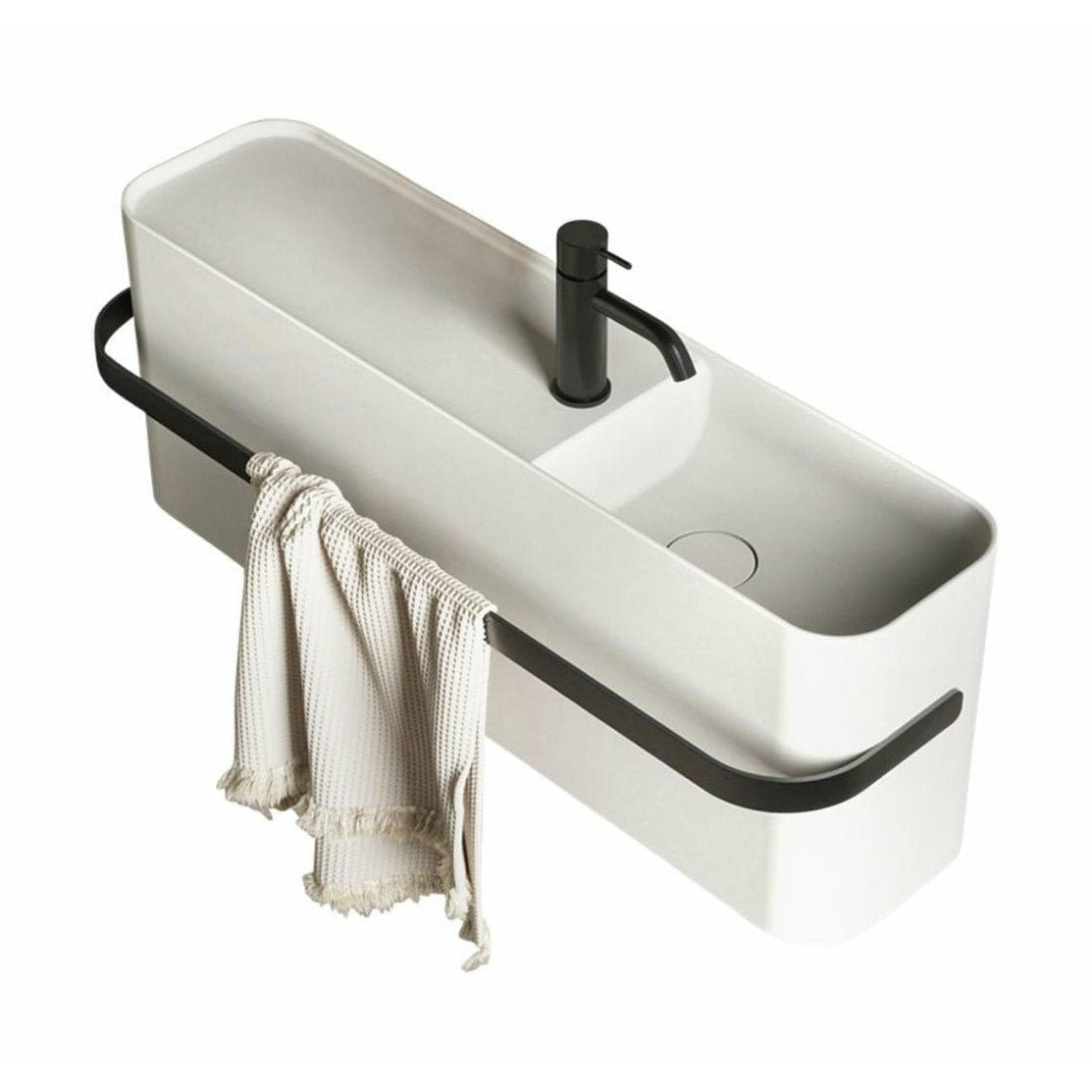 Basino di lavaggio con binario Yuno da bagno di Copenaghen, L80 cm