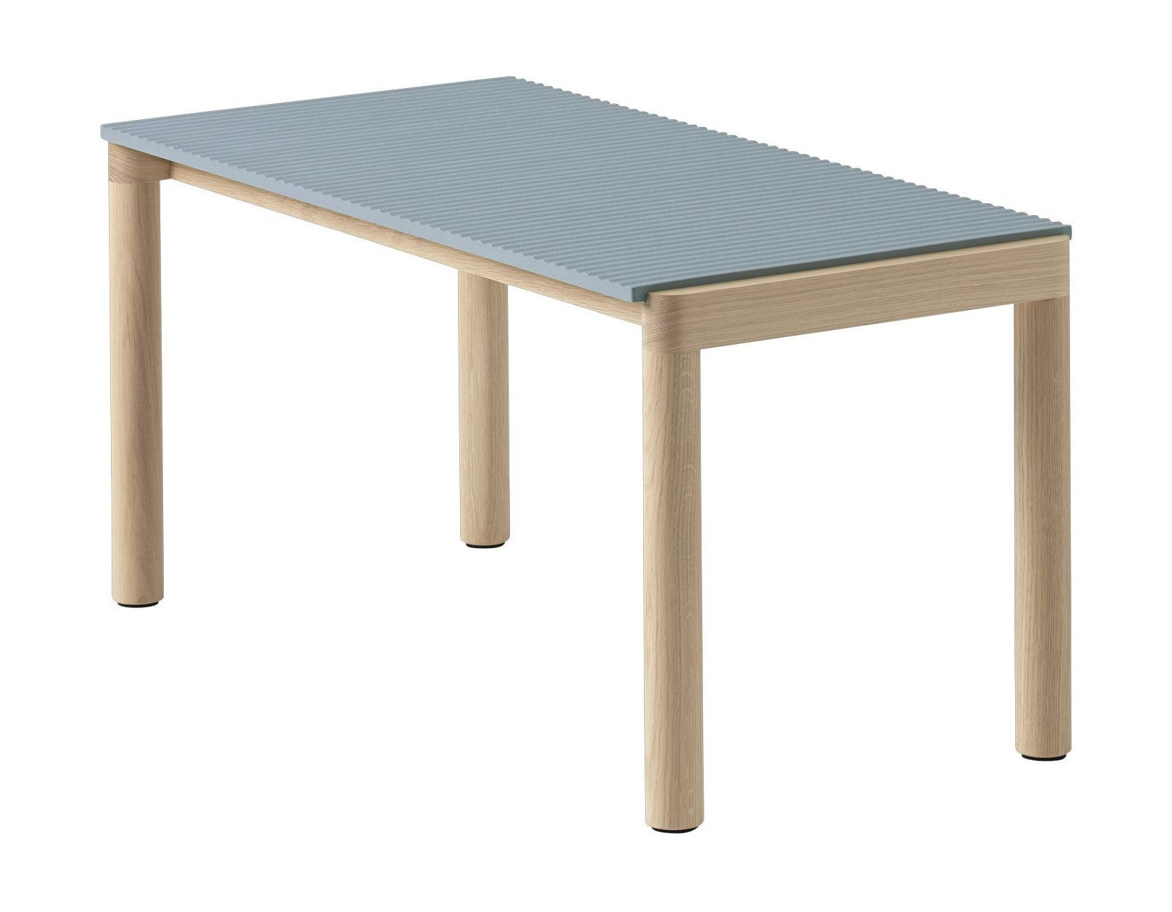 Muuto夫妇咖啡桌1波浪浅蓝色/橡木，40 x 84 x 40厘米
