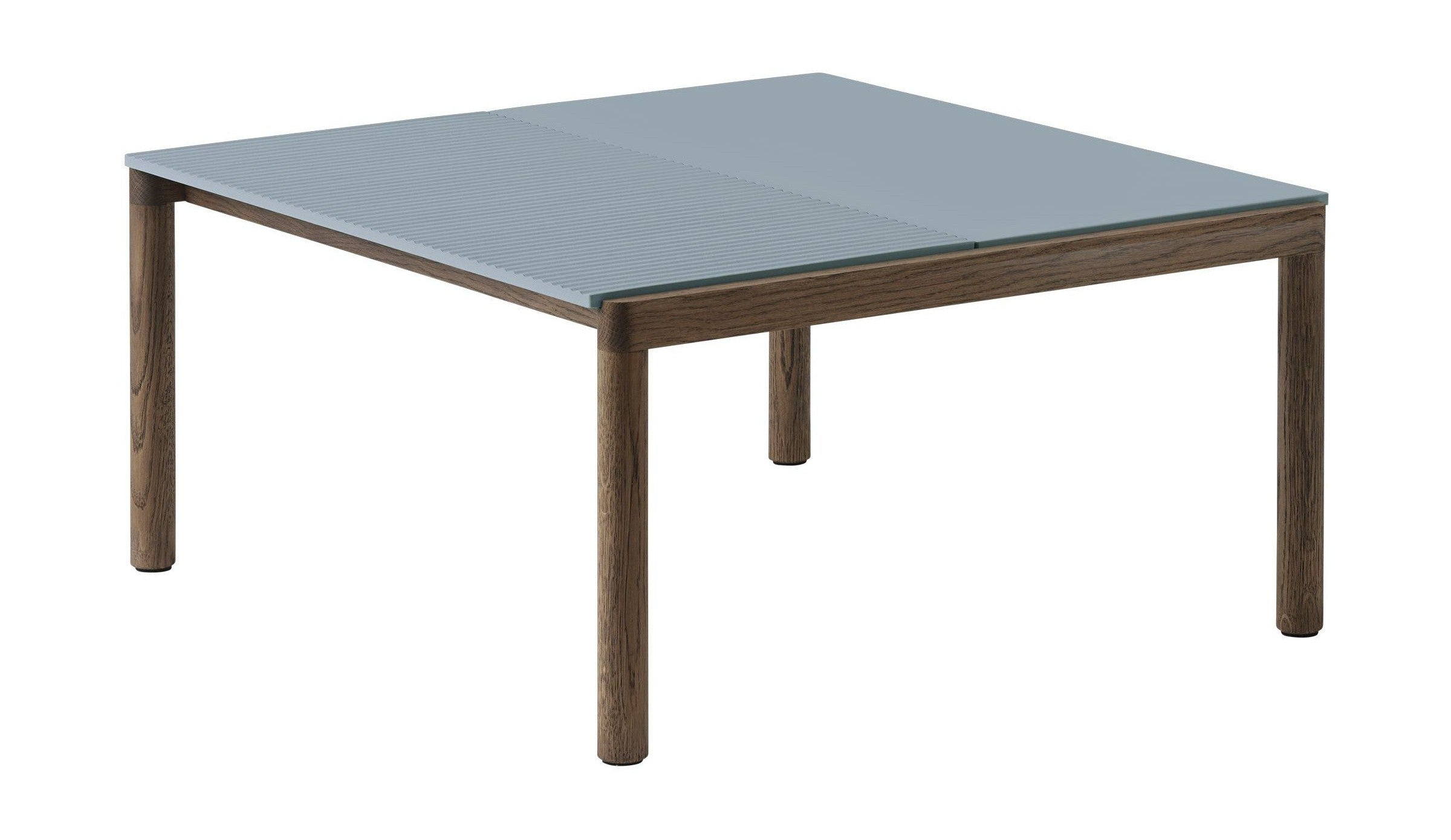 Muuto夫妇咖啡桌1平原1波浪浅蓝色/深色油橡木，80 x 84 x 40厘米