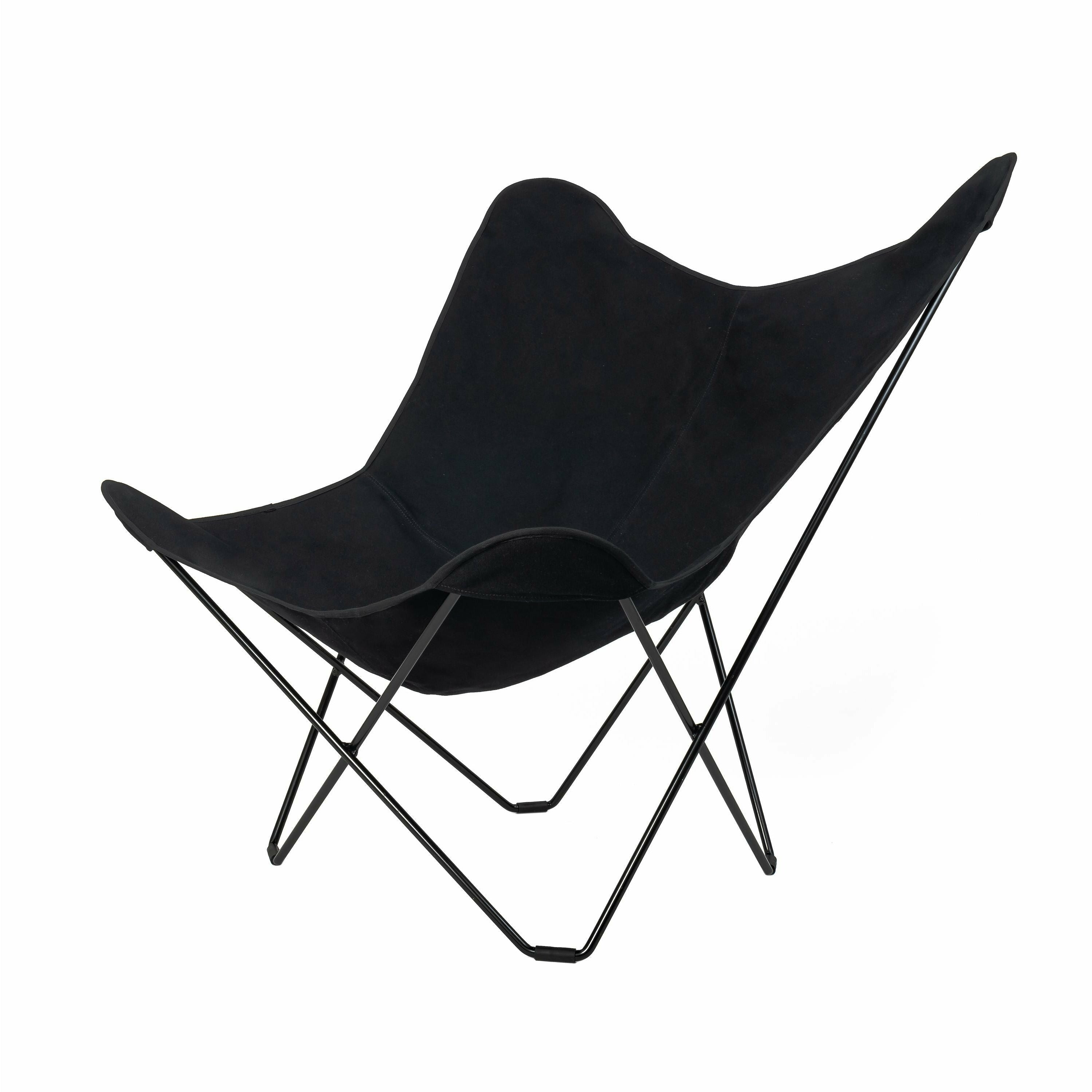Cuero Cotton Canvas Mariposa Chair, Black With Black Frame