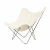 Cuero Mariposa Stuhl aus Baumwollsegeltuch, Weiß mit Chromgestell