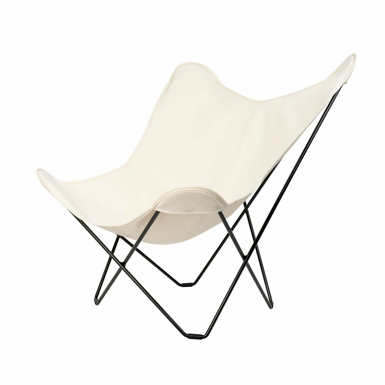 Cuero Cotton Canvas Mariposa Stuhl, Weiß mit schwarzem Rahmen