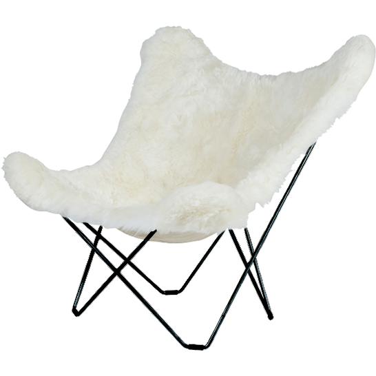 Cuero Island Mariposa Butterfly Chair, Shorn White/Black