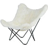 Cuero IJsland Mariposa Butterfly Chair, Shorn White/Black