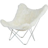Cuero IJsland Mariposa Butterfly Chair, Shorn White/Chrome