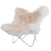 Cuero Islannin mariposa -perhonen tuoli, villi valkoinen/kromi