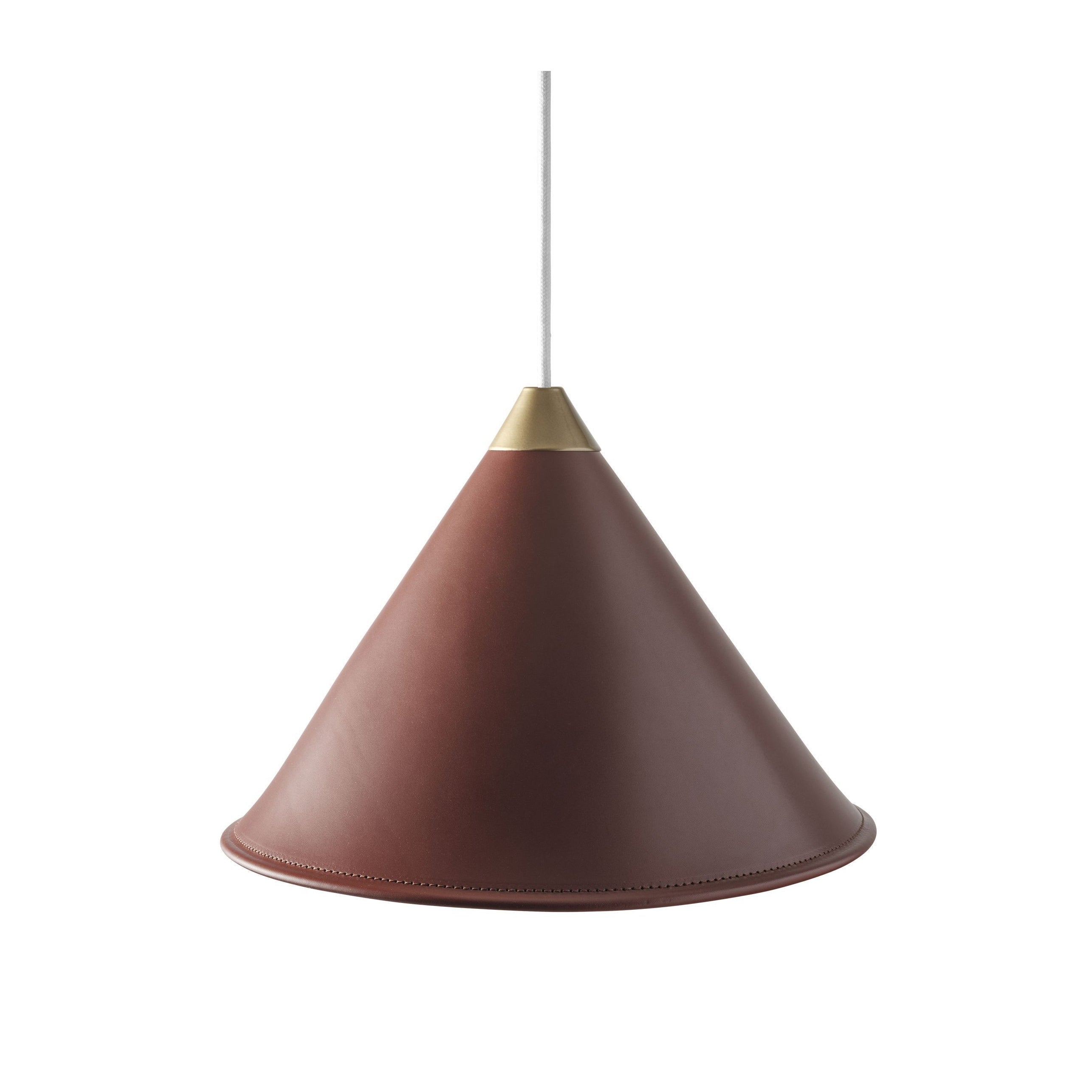 Cuero Namibia Pendant ø 25 Cm, Oak Brown/Brass With White Cable