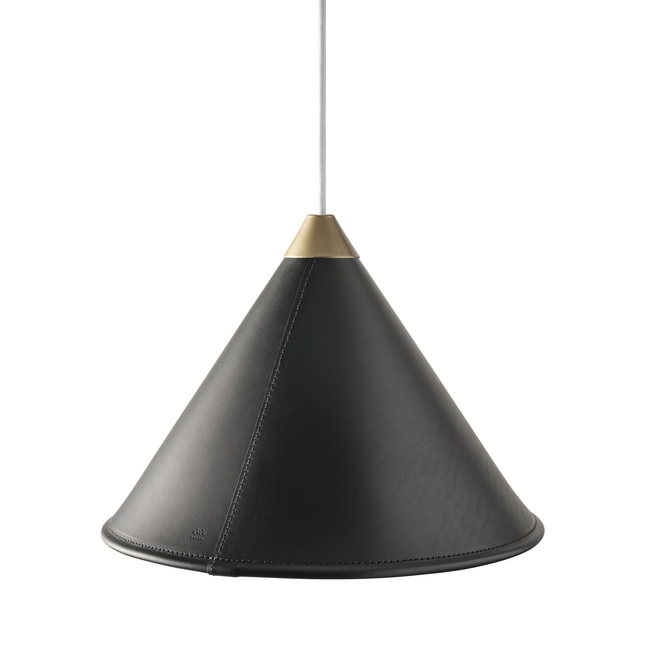 Cuero Namibia Pendant ø 25 Cm, Black/Brass With White Cable