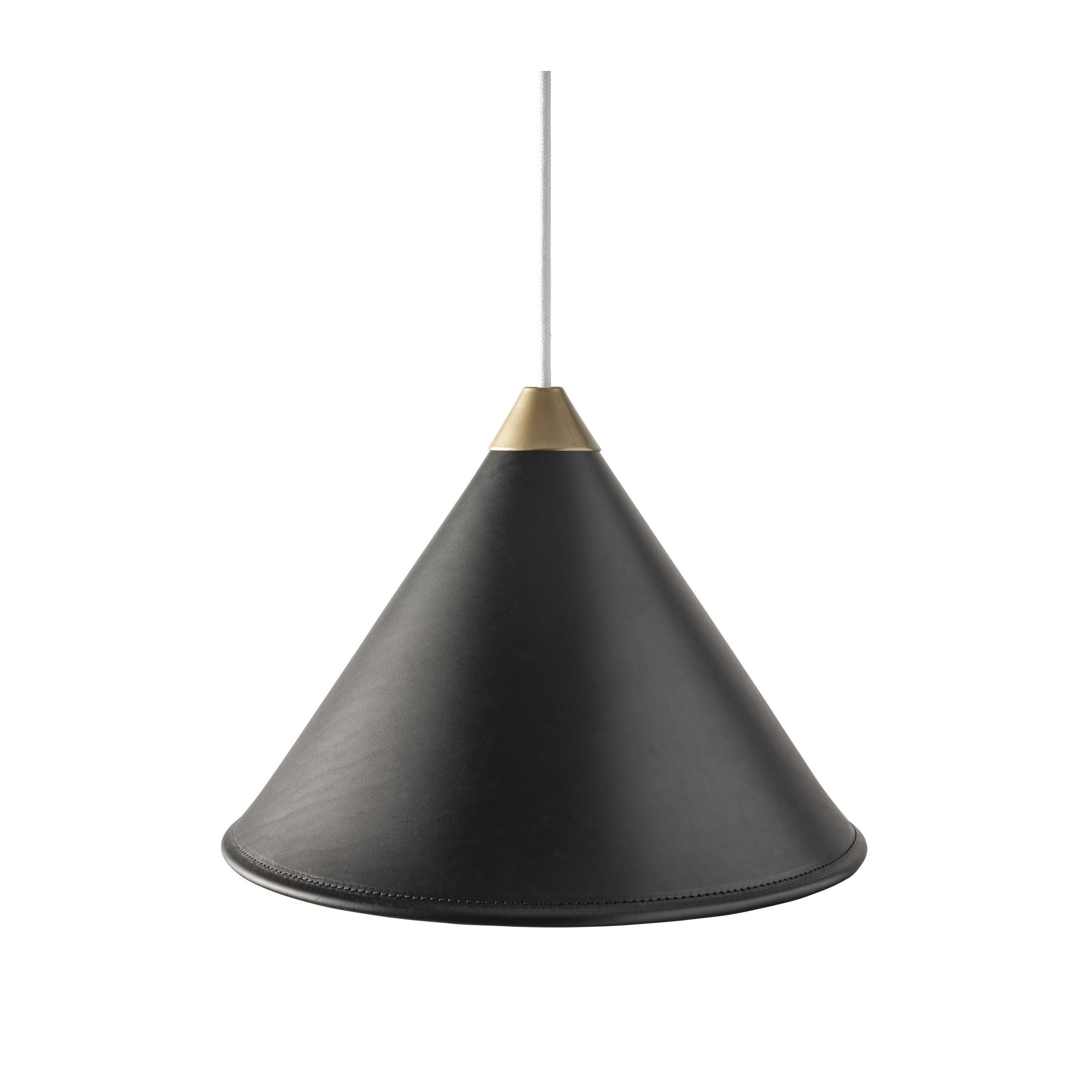 Cuero Namibia Pendant ø 25 Cm, Black/Brass With White Cable