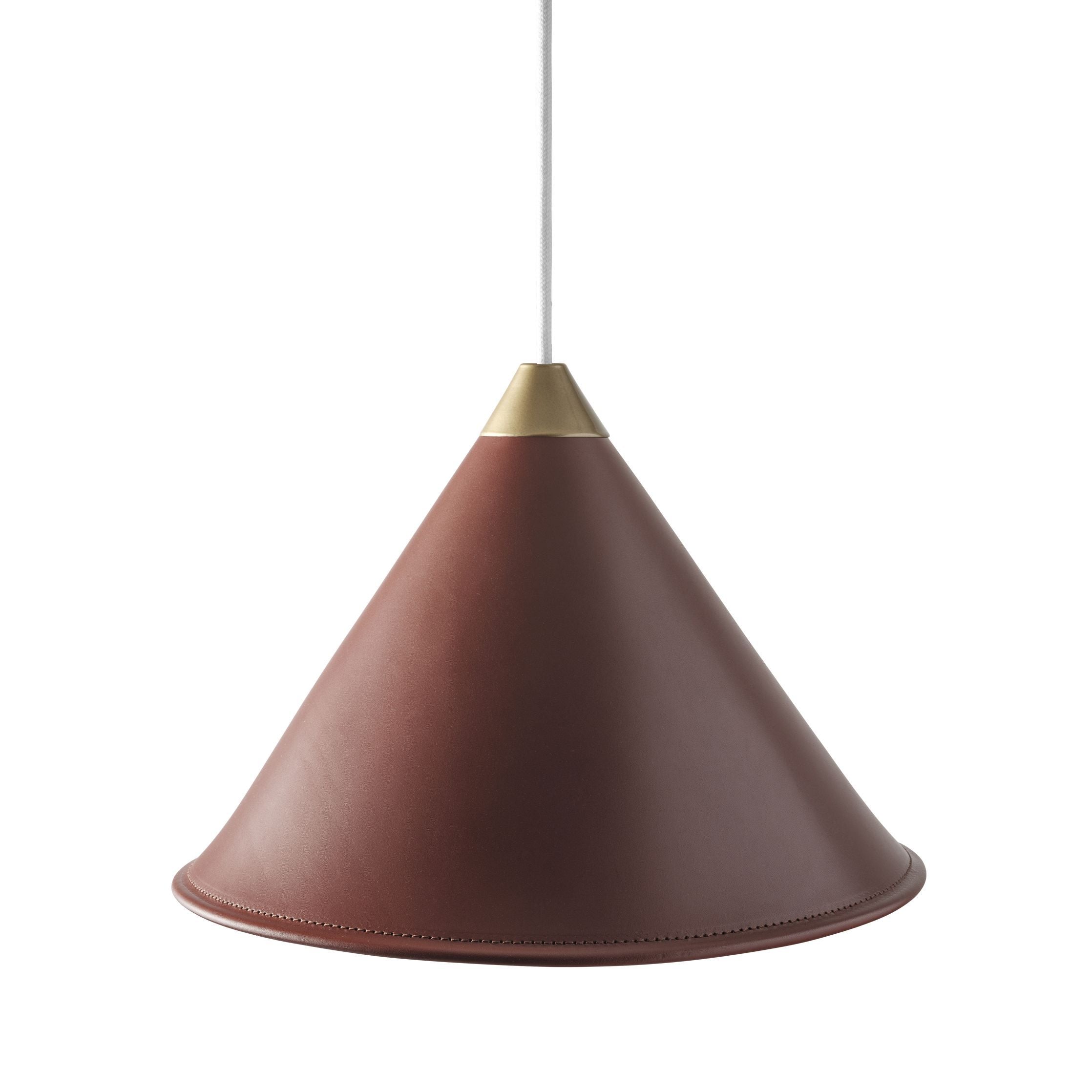 Cuero Namibia Pendant ø 35 Cm, Oak Brown/Brass With White Cable
