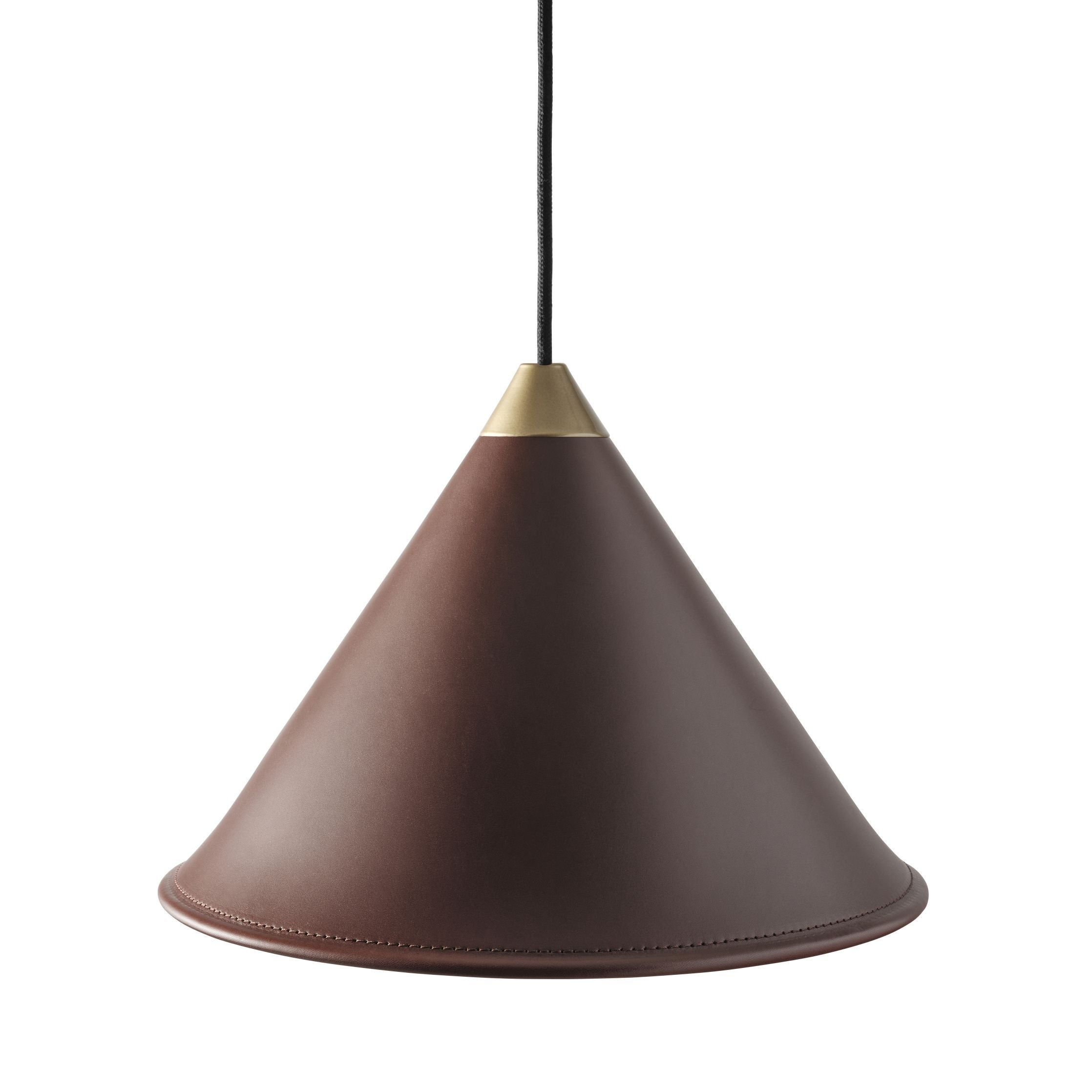 Cuero Namibia Pendant ø 35 Cm, Chocolate/Brass With Black Cable