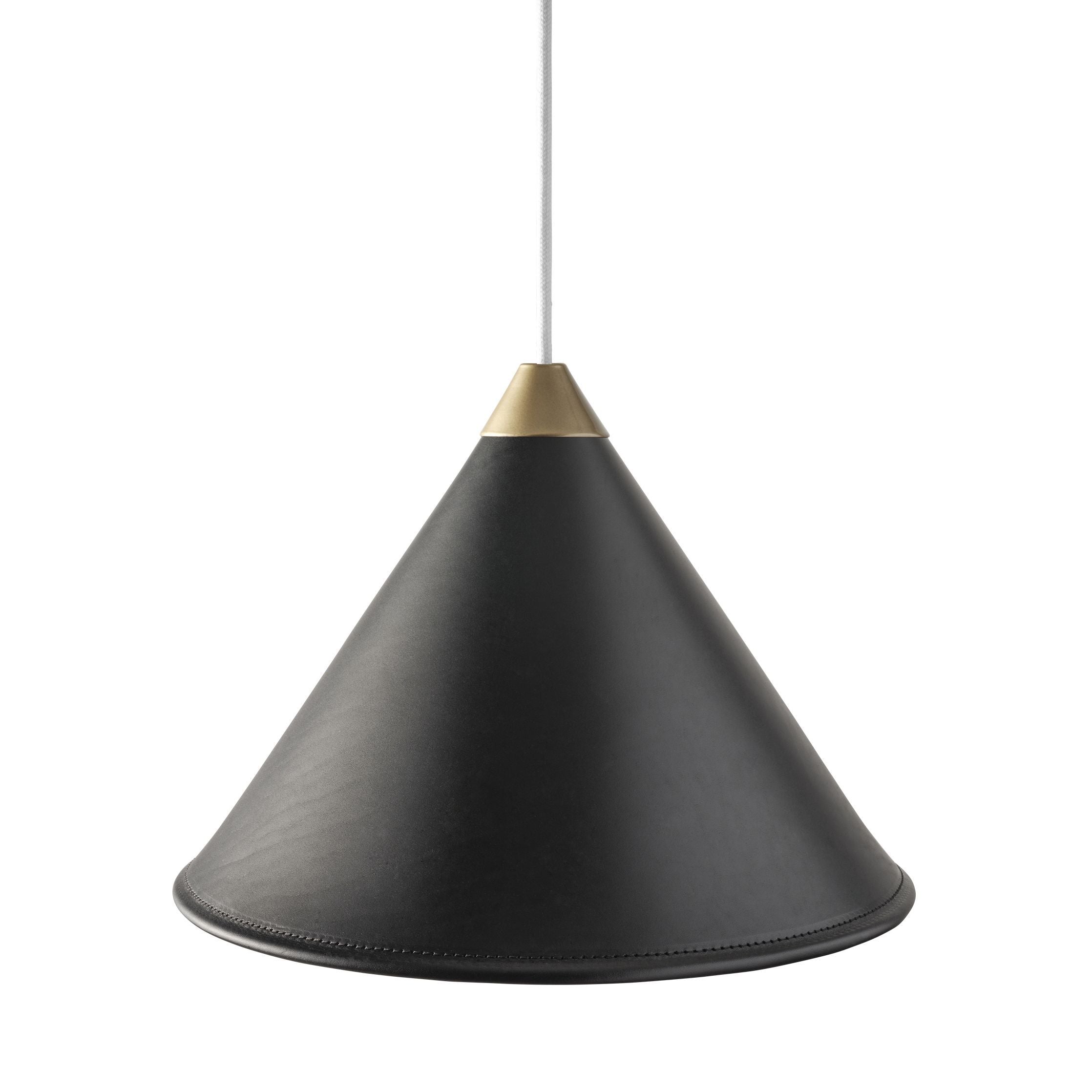 Cuero Namibia Pendant ø 35 Cm, Black/Brass With White Cable