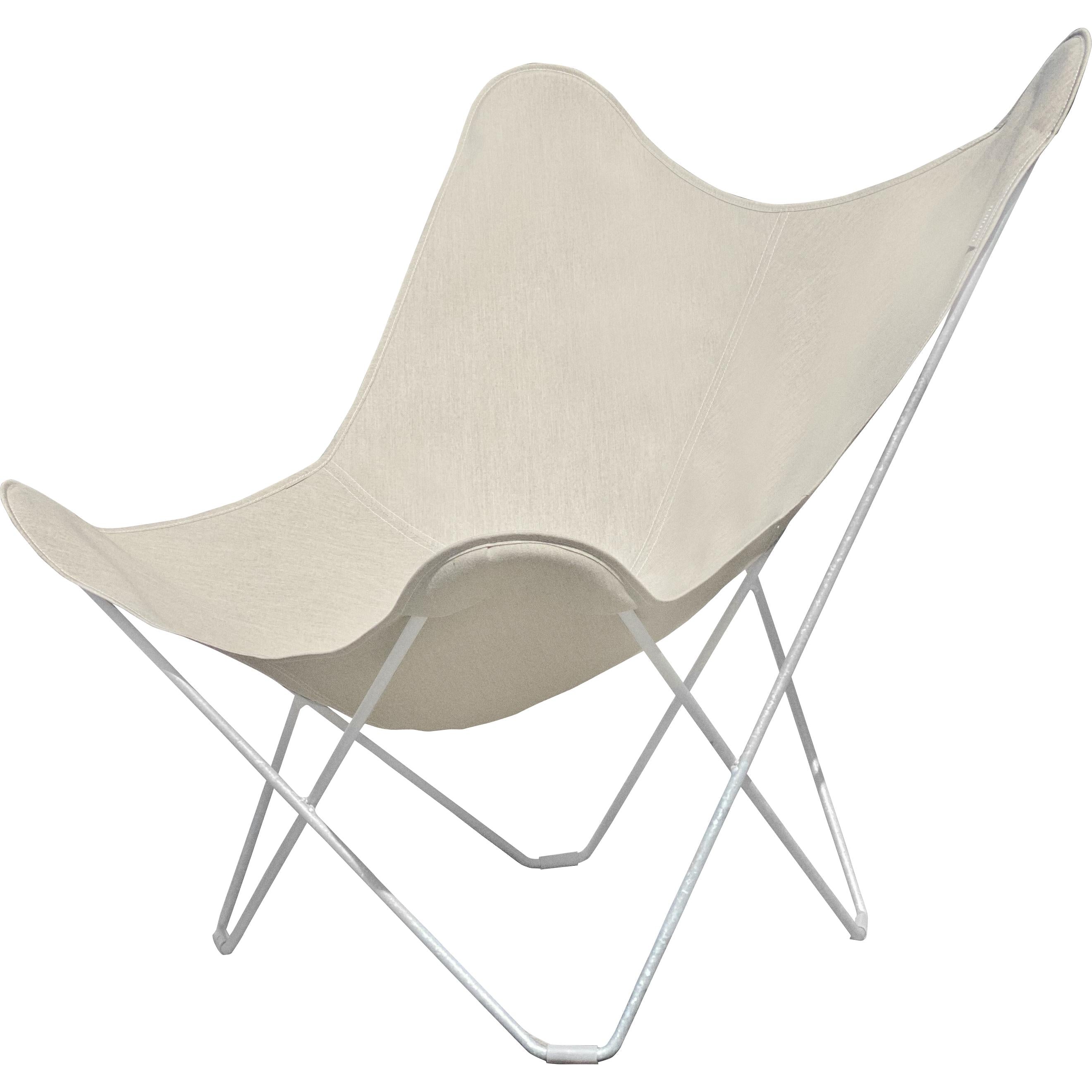 Cuero Sunshine Mariposa Butterfly Chair, Natural/Grey Outdoor Frame