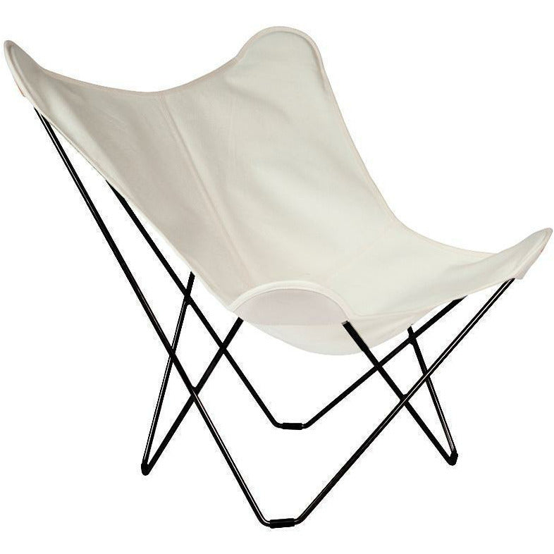 Cuero Sunshine Mariposa Butterfly Chaise, Oyster / Black Outdoor Cadre